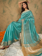 Womens Fashion Ethnic Sea Green Color Sarees-MLSHWSA1234SGR0ONE